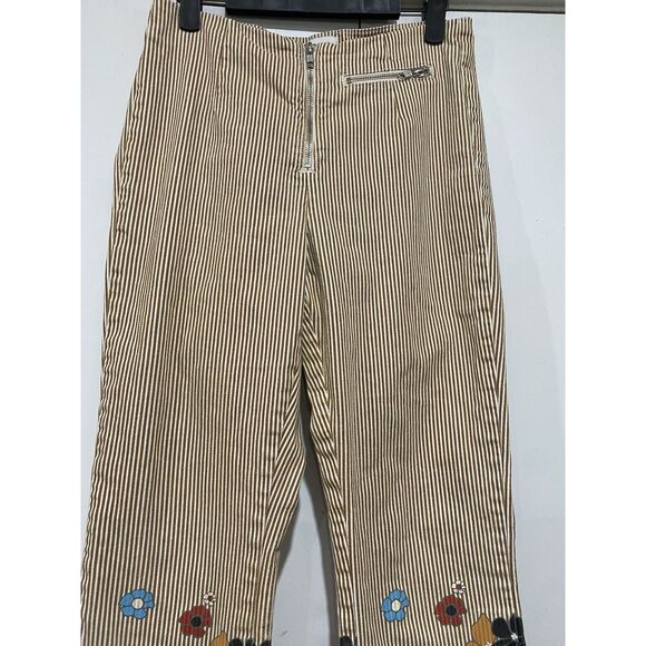 Urban Outfitters BDG Jeans Women Sz 28 Kick Flare High Rise Striped Denim Flower - Picture 4 of 11